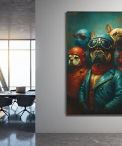 ALIVA 1519 Canvas Schilderij Stoere Honden Biker Gangd
