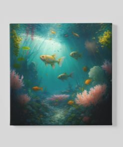 Kleuren van de Zee Vierkant Schilderij