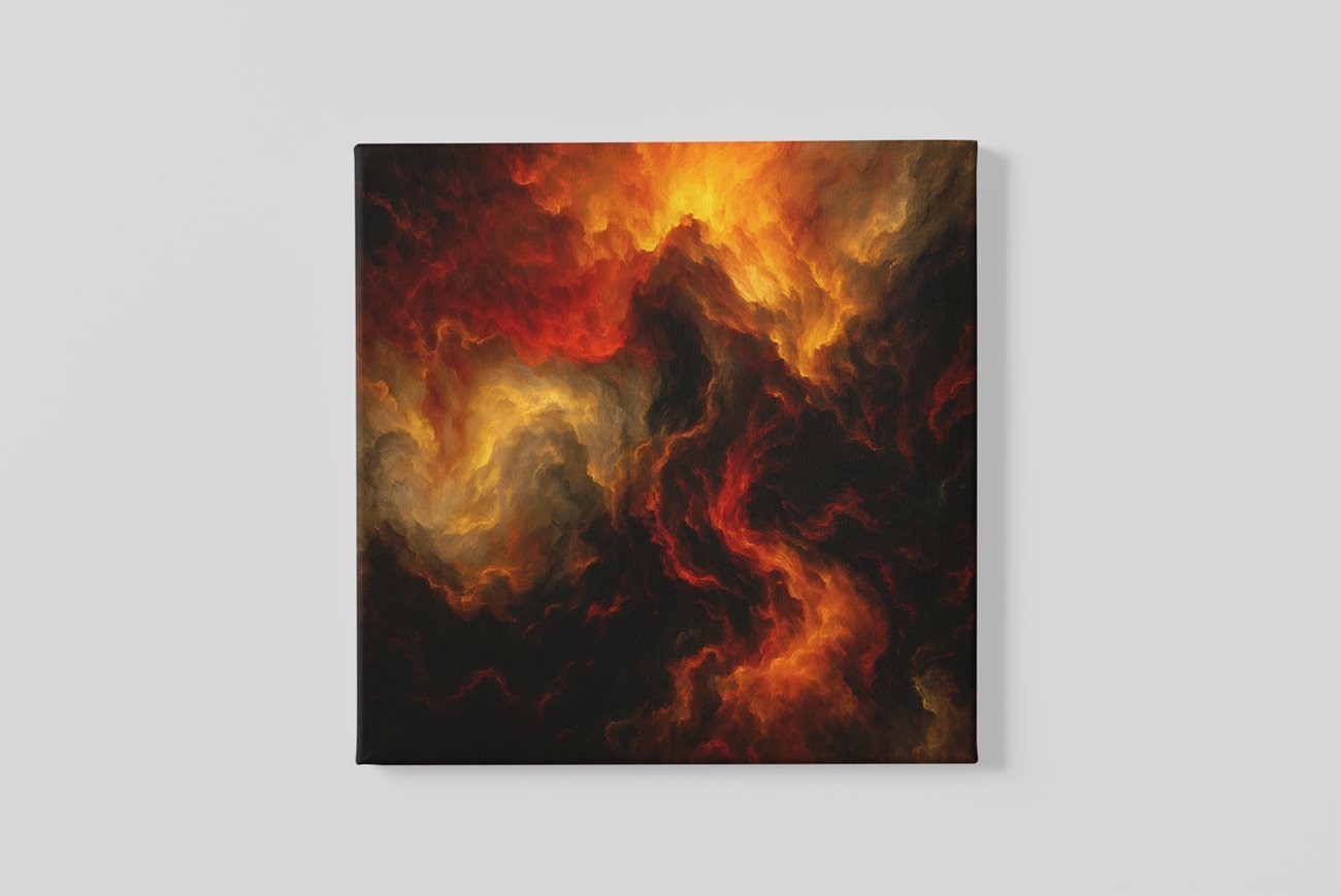 Lava Storm Vierkant Canvas Schilderij