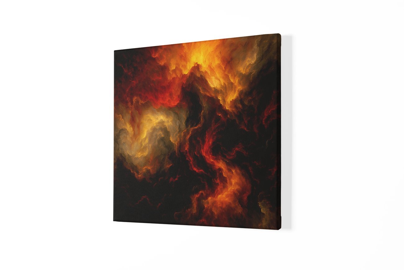 Lava Storm Vierkant Canvas Schilderij - Afbeelding 2