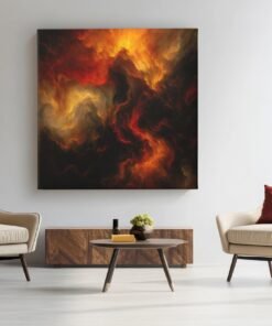 OEFE 1307 lava storm vierkant canvas schilderij e