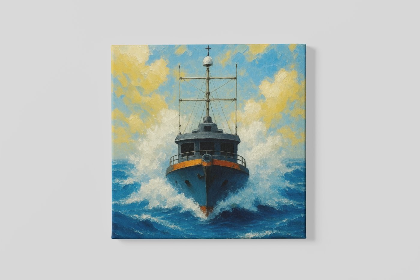 Stoere zeeschip Vierkant Canvas Schilderij