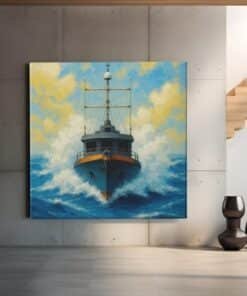 OEFE 1309 vierkant canvas schilderij stoere zeeschip b