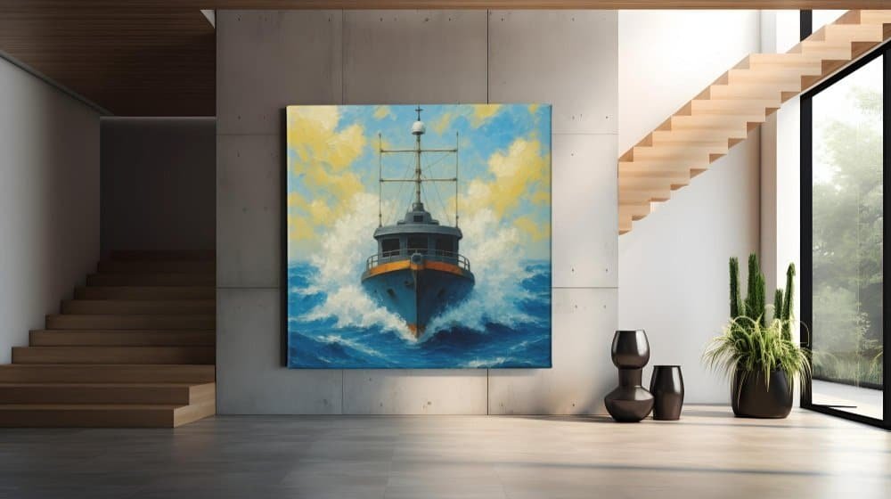 Stoere zeeschip Vierkant Canvas Schilderij - Afbeelding 6
