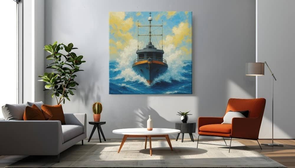 Stoere zeeschip Vierkant Canvas Schilderij - Afbeelding 5