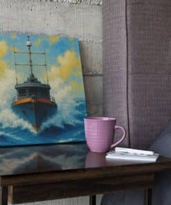 OEFE 1309 vierkant canvas schilderij stoere zeeschip f