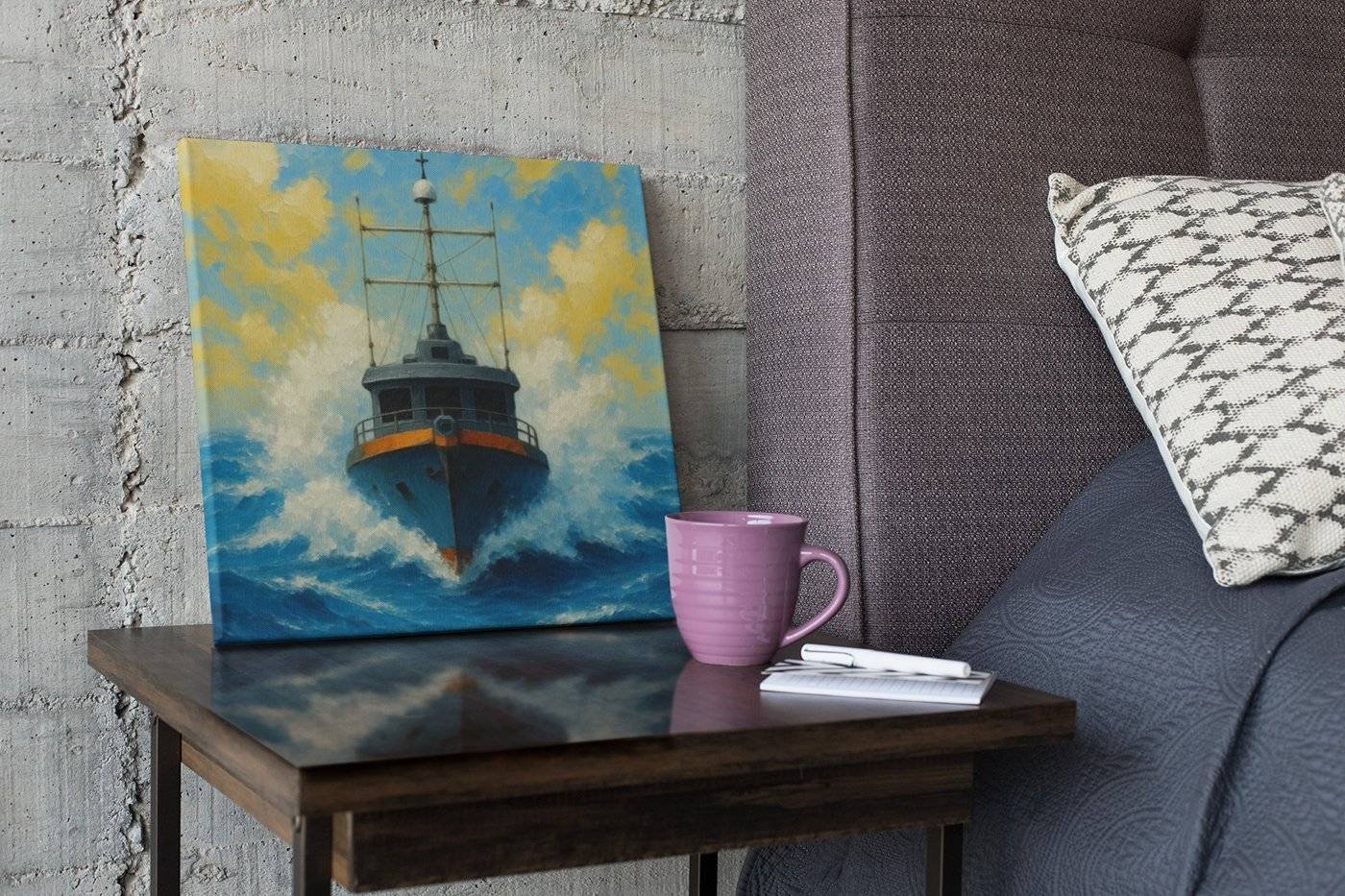 Stoere zeeschip Vierkant Canvas Schilderij - Afbeelding 3