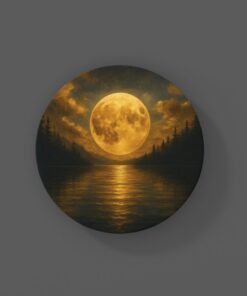 Alternative view of Volle Maan Over het Meer Muurcirkel op Dibond