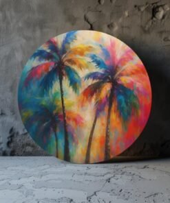 SOLIVA 1111 kleurrijke palmbomen rond schilderij c
