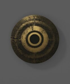 Alternative view of Gouden Eclipse Muurcirkel op Dibond