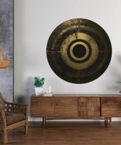 SOLIVA 1121 gouden eclipse muurcirkel op dibond b