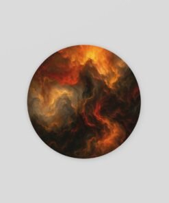 Lava Stroom Abstract Muurcirkel op Dibond