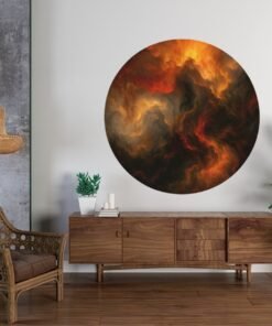 SOLIVA 1123 lava stroom abstract muurcirkel op dibond e