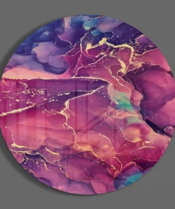 Alternative view of Rond Schilderij Roze Marmer Effect