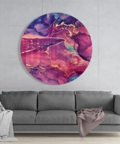 Rond Schilderij Roze Marmer Effect