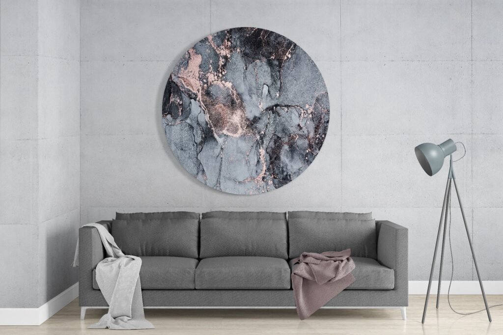 Rond Schilderij Abstract Marmer Effect