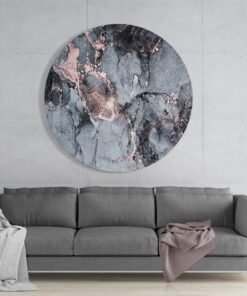 Rond Schilderij Abstract Marmer Effect