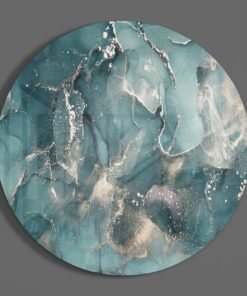 Alternative view of Rond Glasschilderij Abstract Marmer Groen