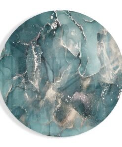 Rond Glasschilderij Abstract Marmer Groen