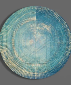 Alternative view of Rond Glasschilderij Blauwe Harmony