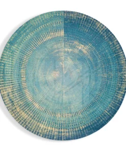 Rond Glasschilderij Blauwe Harmony