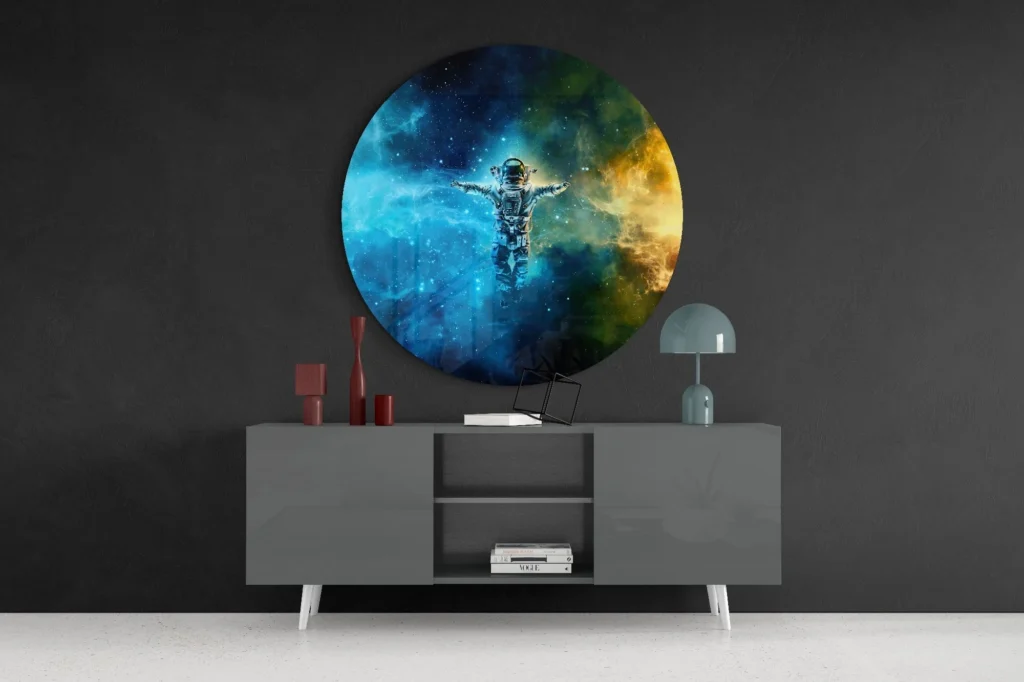 astronaut-rond-schilderij