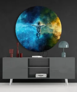 astronaut-rond-schilderij