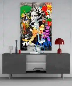 Mona Lisa Pop Art glasschilderij - Afbeelding 6