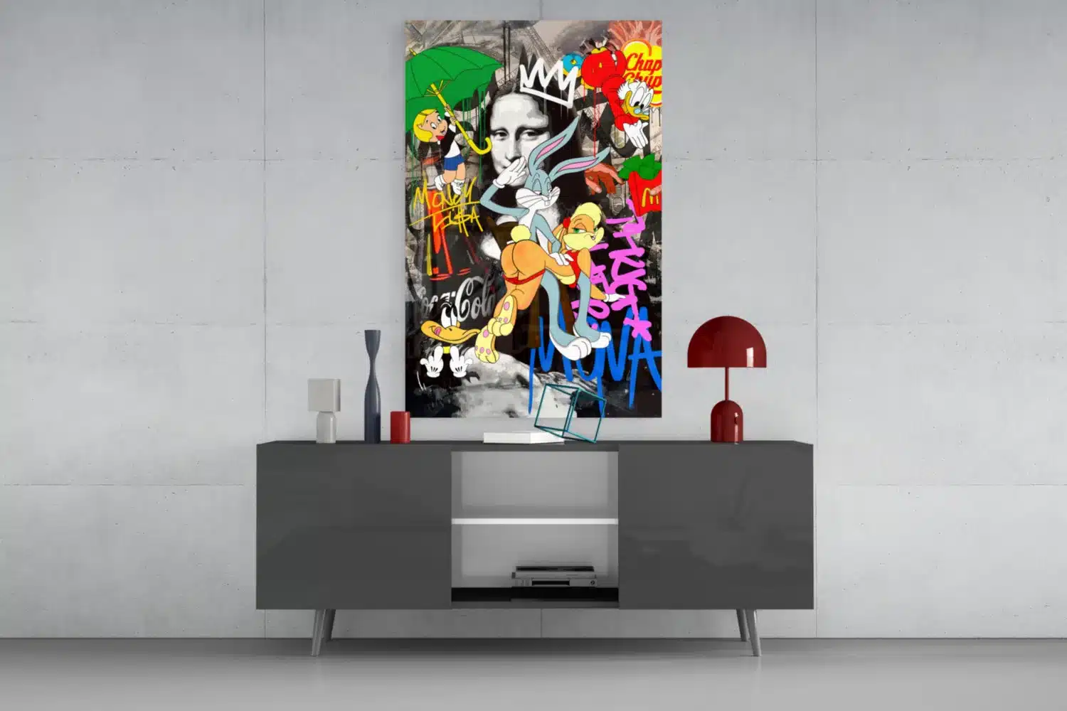 Mona Lisa Pop Art glasschilderij - Afbeelding 6