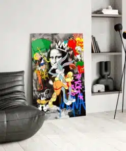 Mona Lisa Pop Art glasschilderij - Afbeelding 5