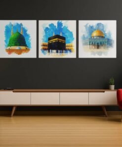 canvas schilderij islamitische steden mekka medina en al aqsa c