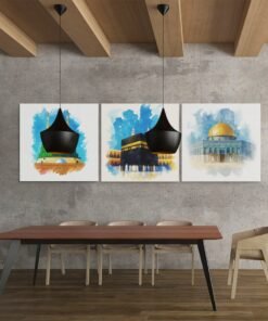 canvas schilderij islamitische steden mekka medina en al aqsa e