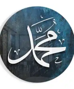 Rond Glasschilderij Islamitisch kunst blauw