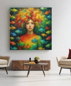 vierkant-schilderij-meisje-met-kleurrijke-vissen-e
