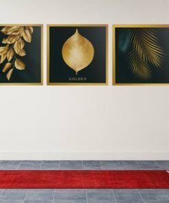 Drieluik Schilderij Gouden Bladeren