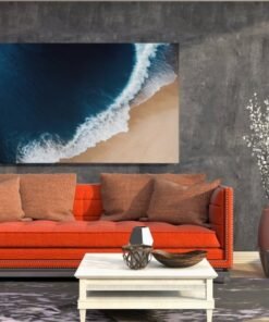 ALIVA 1521 strand en golven van boven canvas schilderij b