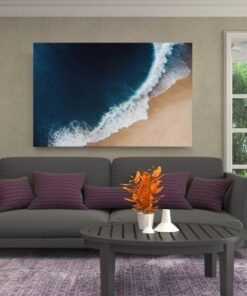 strand-en-golven-van-boven-canvas-schilderij-c