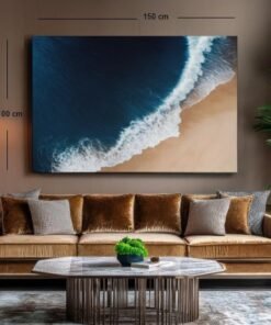 ALIVA 1521 strand en golven van boven canvas schilderij d