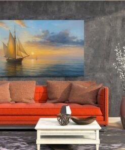 ALIVA 1524 zeilschip op zee canvas schilderij b