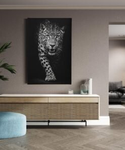 luipaard-in-zwart-wit-canvas-schilderij-c