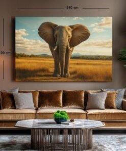 olifant-op-savanne-canvas-schilderij-b