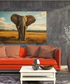 ALIVA 1527 olifant op savanne canvas schilderij d