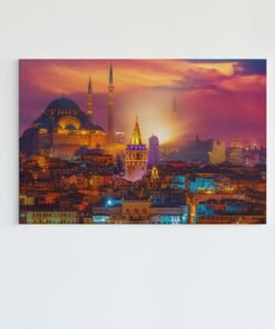 Istanbul Stadgezicht Canvas Schilderij