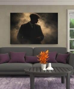 ALIVA 1535 canvas schilderij vintage gangster silhouette b
