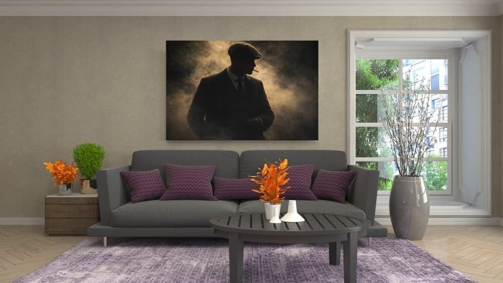 Vintage Gangster Canvas Schilderij - Afbeelding 3