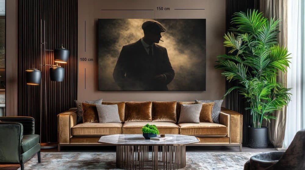 canvas-schilderij-vintage-gangster-silhouette-d