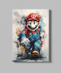 Retro Spel Held Graffiti Canvas Schilderij