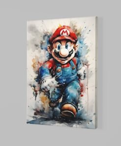 Alternative view of Retro Spel Held Graffiti Canvas Schilderij