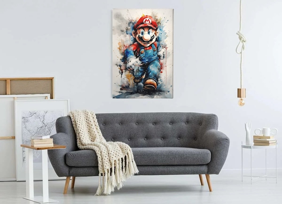 ALIVA 1536 retro spel held graffiti canvas schilderij b
