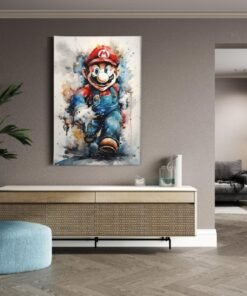 Retro Spel Held Graffiti Canvas Schilderij - Afbeelding 4